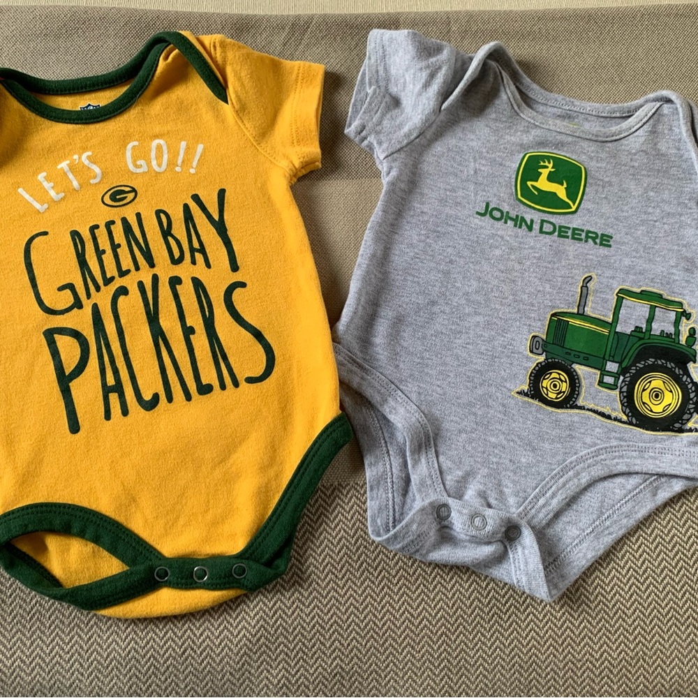 Baby Onesies Green Bay Packers and John   Deere in Green and Yellow